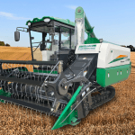 Full-feed crawler combine harvester